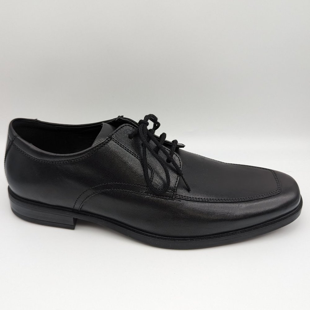 Clarks Men's Shoes Howard Apron Black Leather Formal Dress Shoes US: 10 M